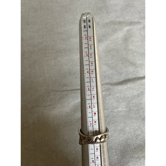 925 LA Stamped Sterling Silver Peace Love Harmony Engraved Ring Size 9 - Picture 9 of 11